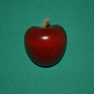 Wooden Apple Brooch Pin